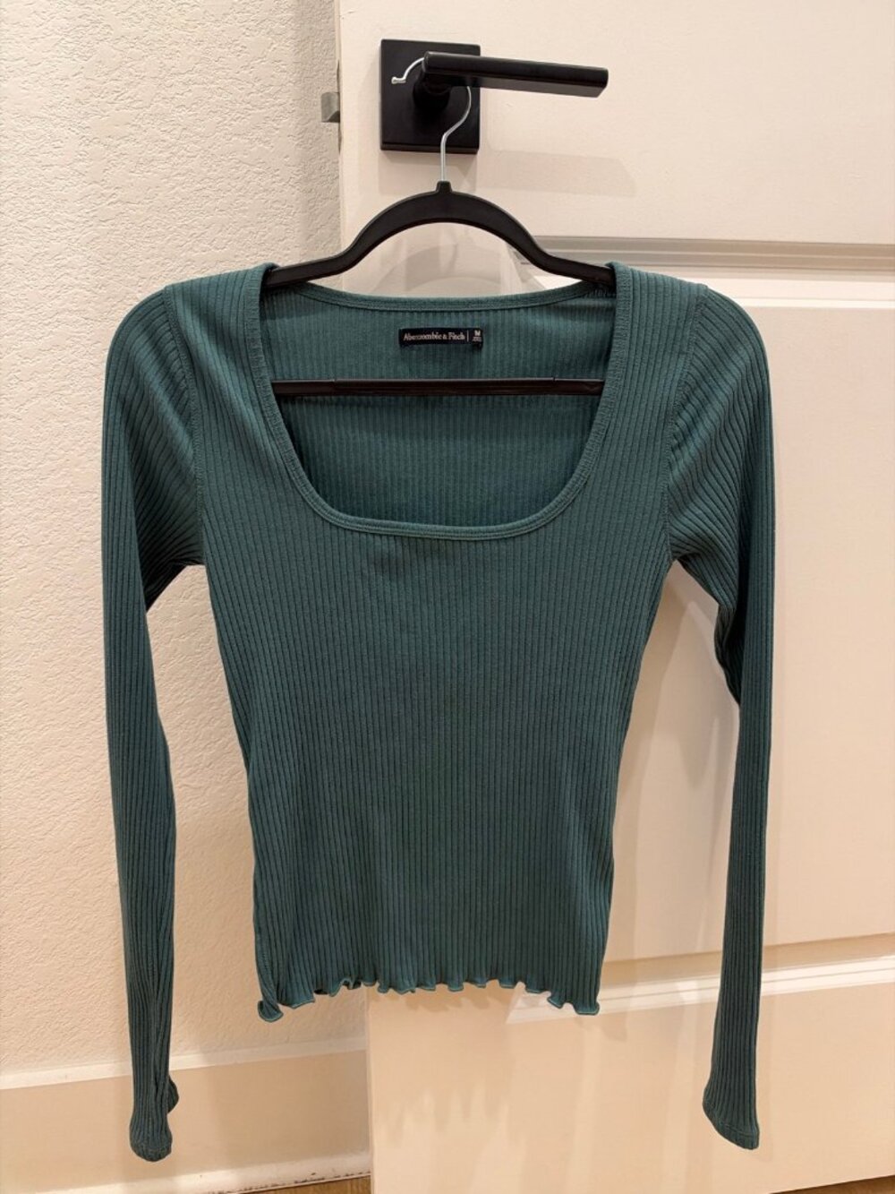Abercrombie & Fitch Teal Ribbed Square Neck Top Women's M